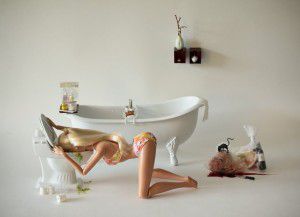 barbie hurls into toilet
